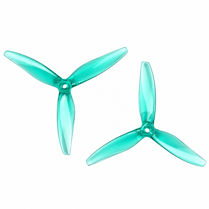 Gemfan 6045 Hurricane PC 3-Blade Freestyle Propeller for 6 Inch FPV Drone (2CW + 2CCW) - Clear Green