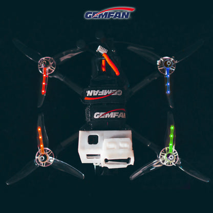 Gemfan 51433 Hurricane PC 3-Blade Freestyle Propeller for 5 Inch FPV Drone (2CW + 2CCW) - Clear