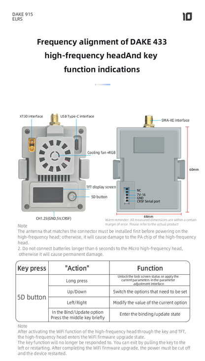 DAKEFPV 2.4G ELRS Micro TX Module Specifications