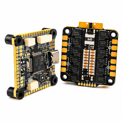 Connector and solder pad arrangement on flight controller