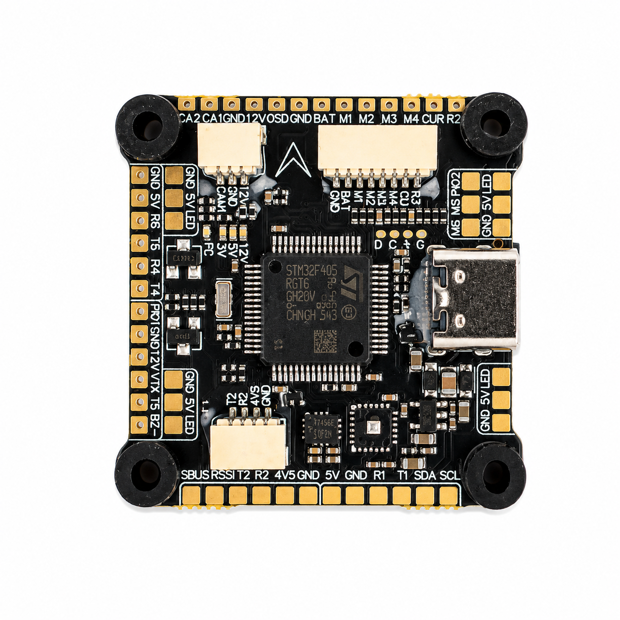 Compact design of DakeFPV F405 flight controller