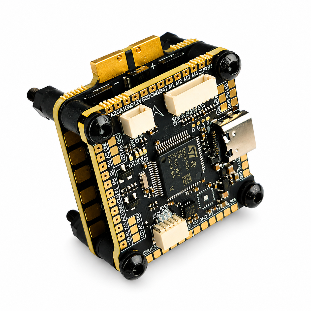 Detailed view of flight controller boards