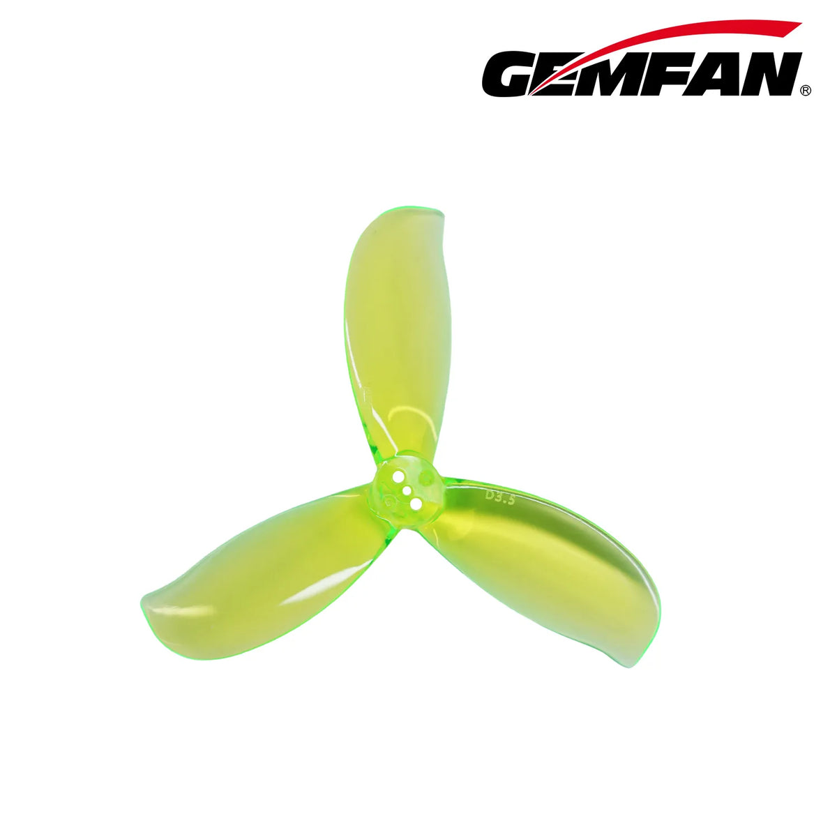 Gemfan D3.5 Ducted PC 3-Blade 1.5mm Cinewhoop Propeller for 3.5 Inch FPV Drone (2CW + 2CCW) - Werdna Green