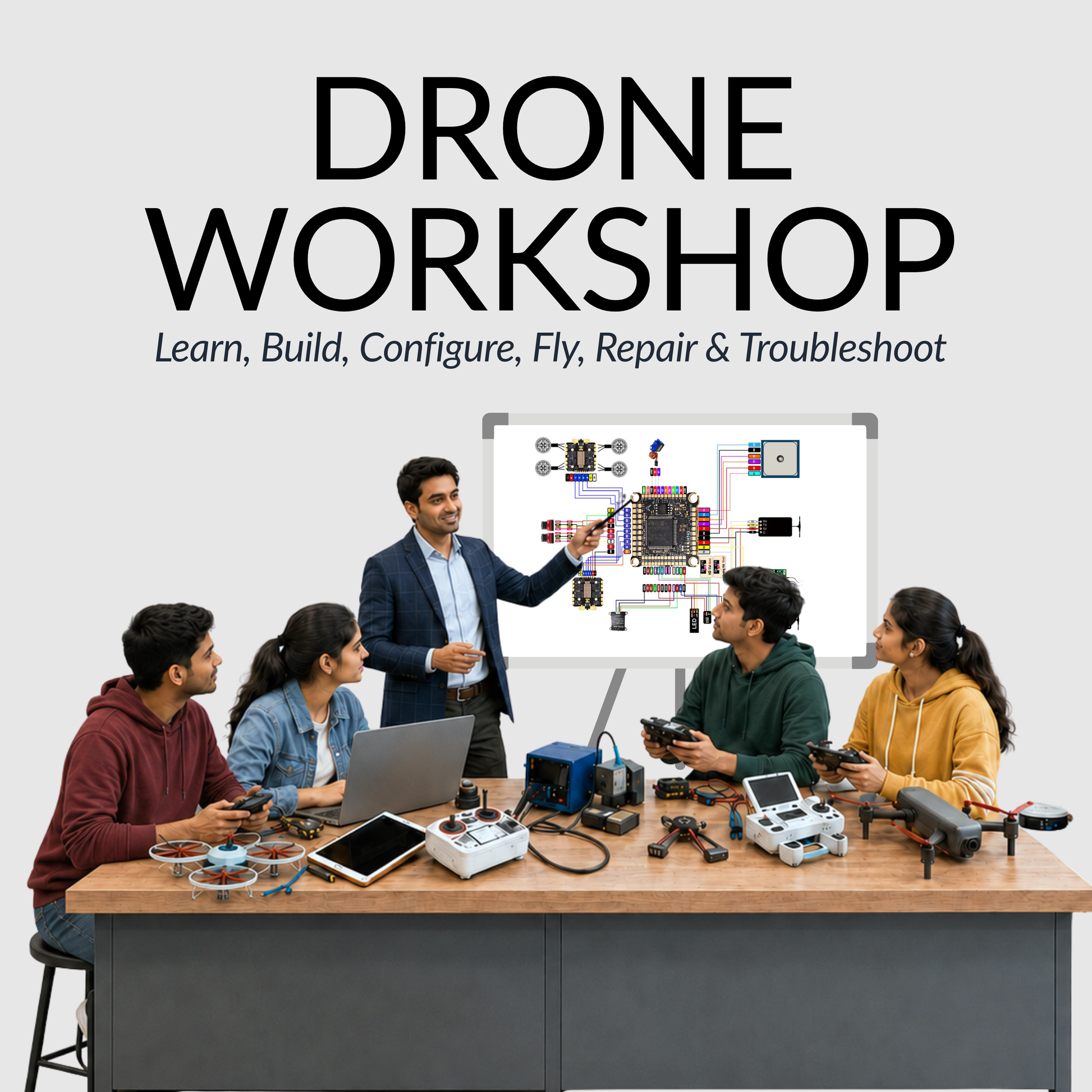 Drone & FPV Training Workshop in India – Hands-On Drone Building and Flight Training