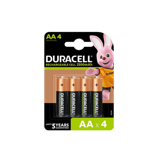 Duracell Rechargeable Batteries AA 2500mAh (Pack of 4). Hi Tech xyz