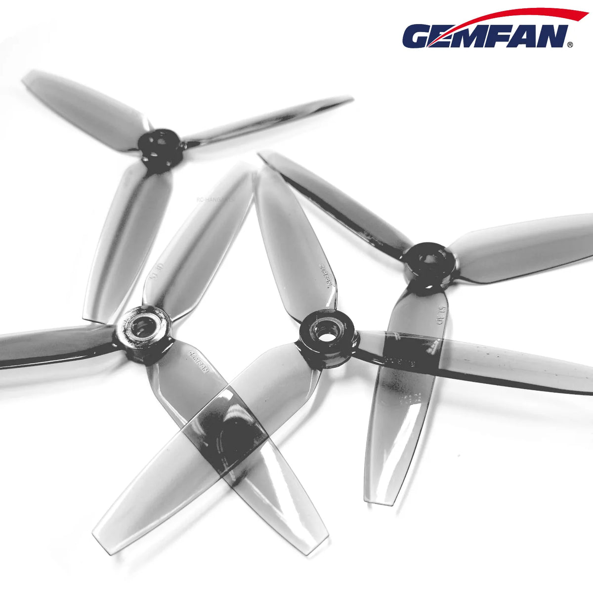 Gemfan 513D 3D PC 3-Blade Freestyle Propeller for 5 Inch FPV Drone (2CW + 2CCW) - Clear Gray