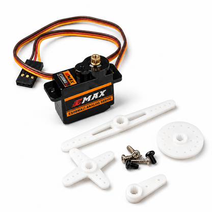 Emax ES08MA II servo with servo horn and mounting hardware
