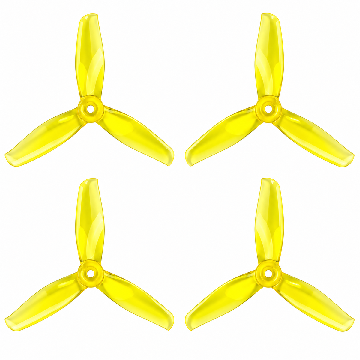 Gemfan 5155 PC 3-Blade Freestyle Propeller for 5 Inch FPV Drone (2CW + 2CCW) - Clear Yellow
