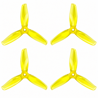 Gemfan 5155 PC 3-Blade Freestyle Propeller for 5 Inch FPV Drone (2CW + 2CCW) - Clear Yellow