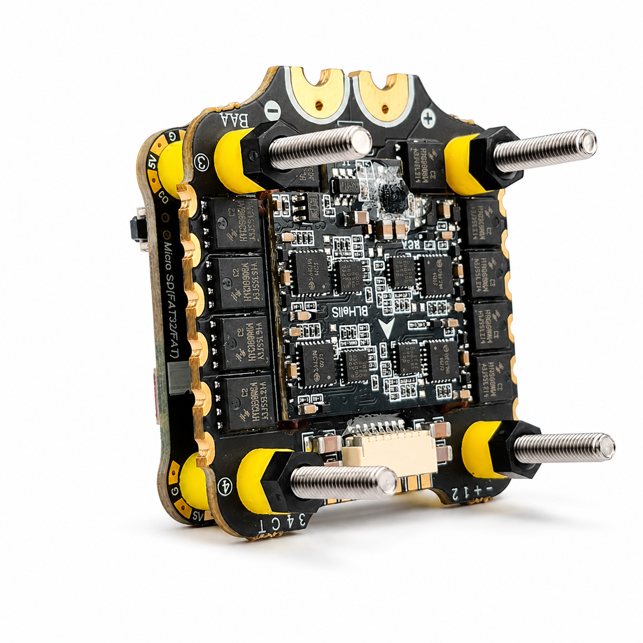 Bottom view of F405 V4 BLS 60A FC ESC stack