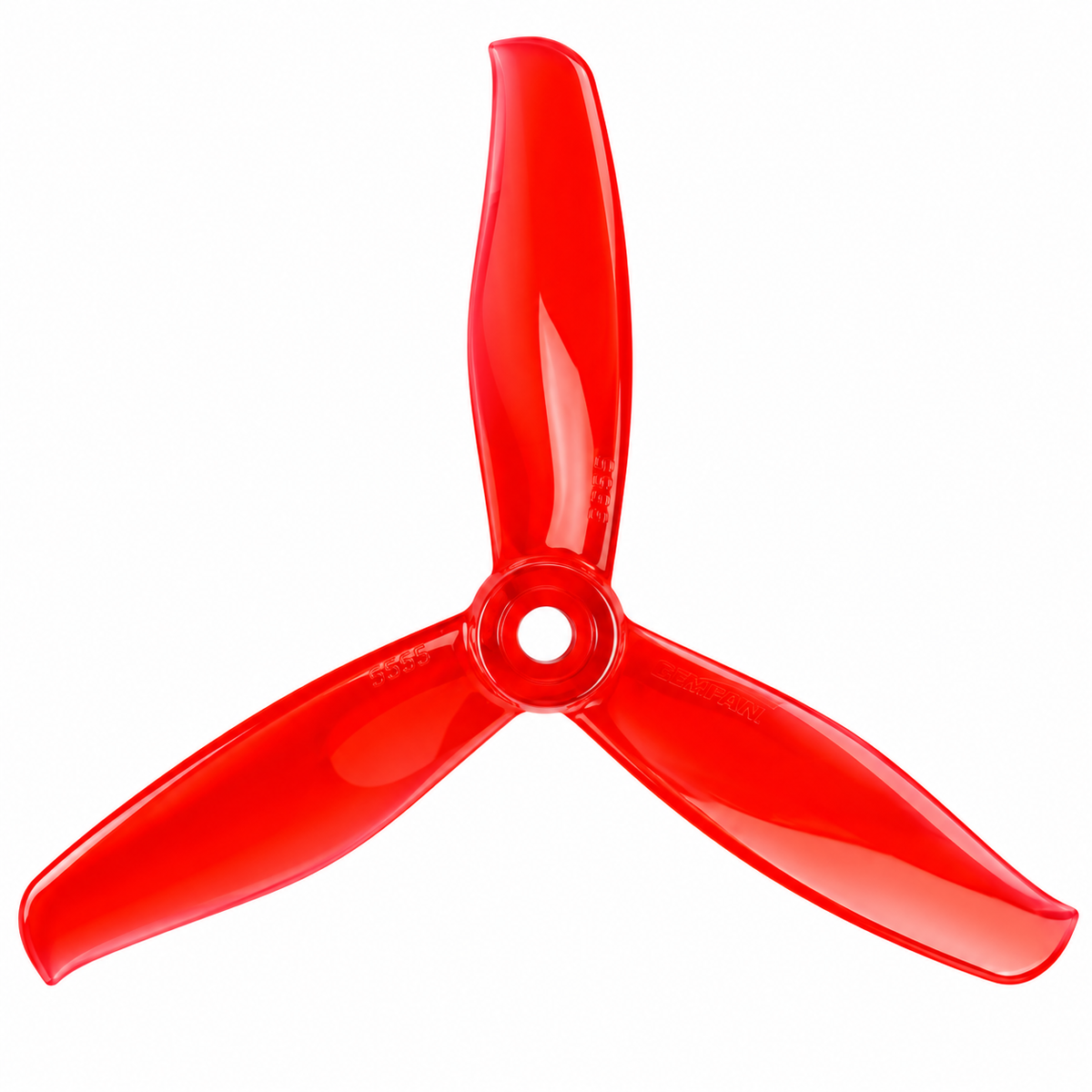 Gemfan 5155 PC 3-Blade Freestyle Propeller for 5 Inch FPV Drone (2CW + 2CCW) - Clear Red