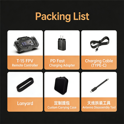 Headset, charger and accessories included with Fiber Optic Remote Controller