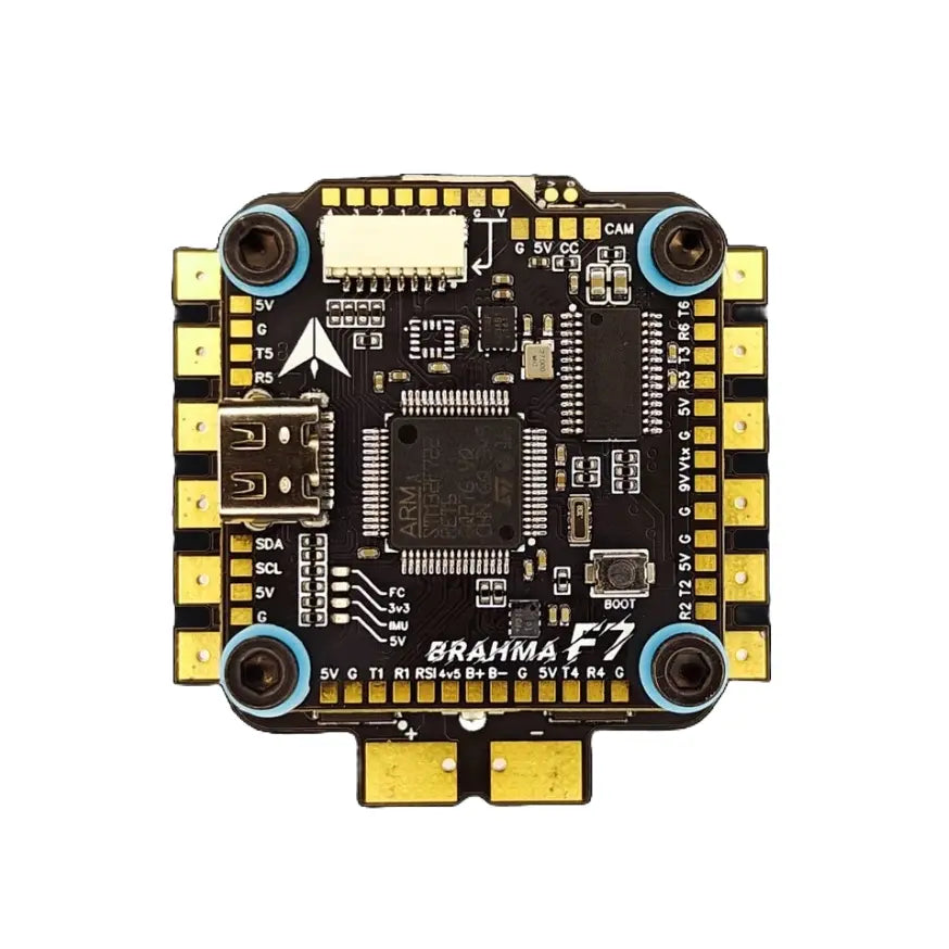 Darkmatter STACK 750 – BRAHMA F7 MK-I + VISHNU 50 MK-II (FC + ESC) BetaFlight Stack Made In India Hi Tech xyz