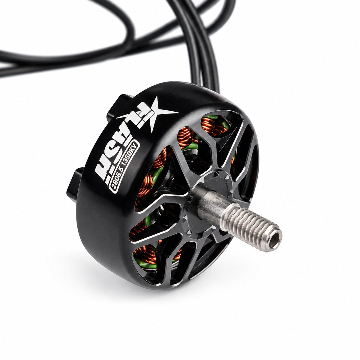 FlyFishRC Flash 2806.5 drone motor with central shaft and mounting base