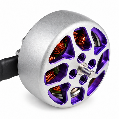 FlyFishRC Flash 1404 4500KV FPV motor in grey and purple finish for micro drone builds