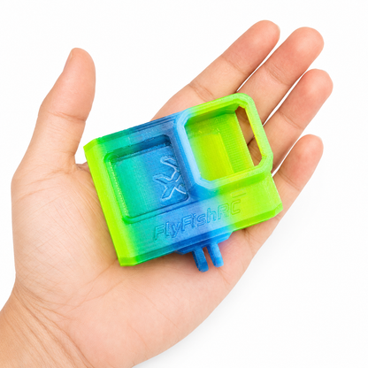 FlyFishRC GoPro TPU mount shown in hand for size reference