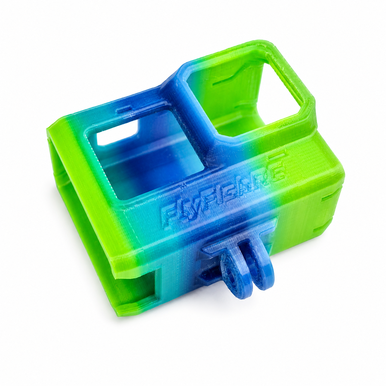 Perspective view of FlyFishRC TPU action camera mount