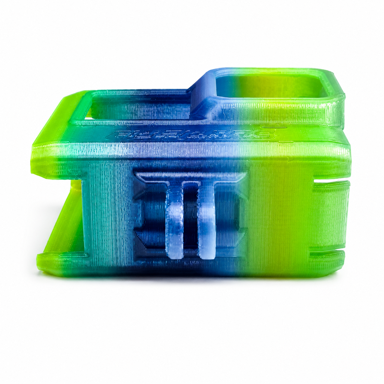 Rear view of FlyFishRC GoPro 9 10 11 TPU mount tropical mix
