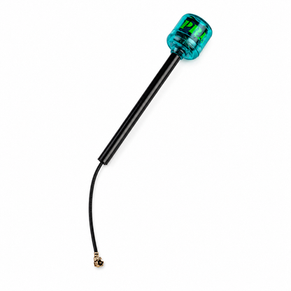 Angled view of FlyFishRC Osprey 90mm LHCP FPV antenna