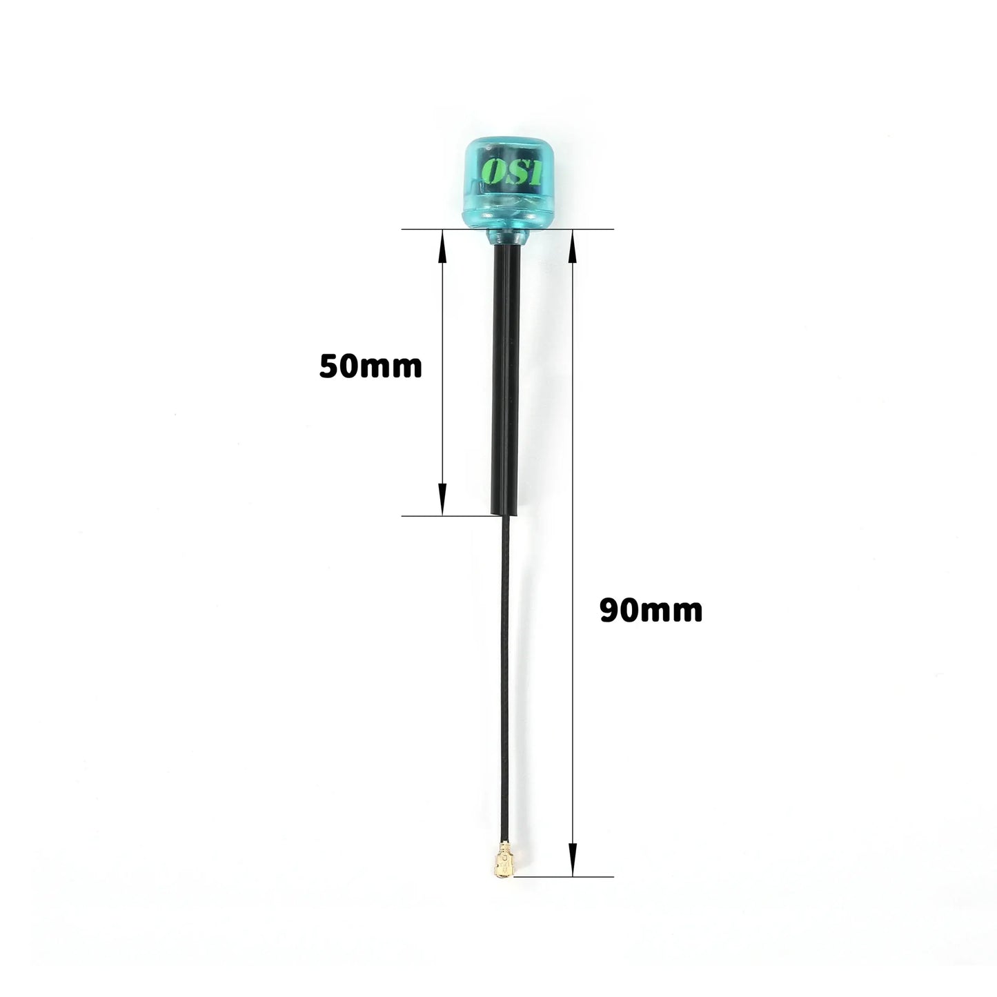 Dimension reference of FlyFishRC Osprey 90mm UFL LHCP antenna