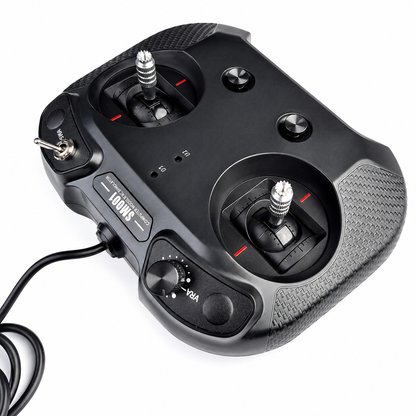 Perspective view of Flysky FS-SM001 RC simulator transmitter