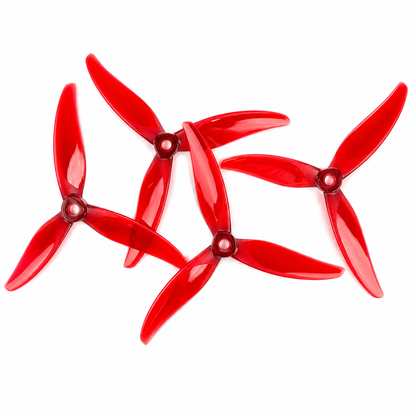 Close-up of Gemfan 5127.5 Proxy Phoenix Red Propeller hub