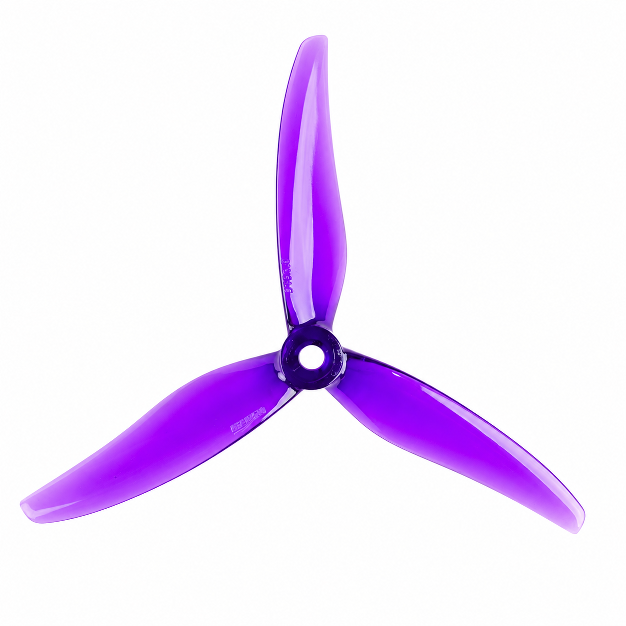 Angled view of Gemfan 5131.0 Fury Purple Propeller