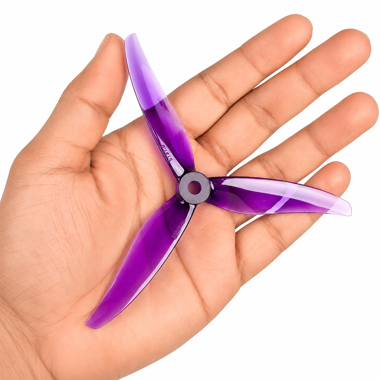 Gemfan 5131.0 Fury Purple Drone Propeller held in hand