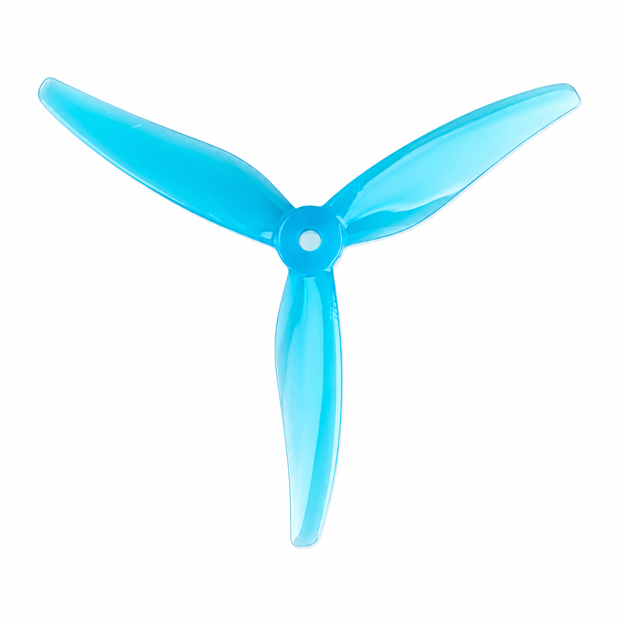 Front View of Gemfan 51466 V2 Hurricane Wave Blue 3 Blade Drone Propeller