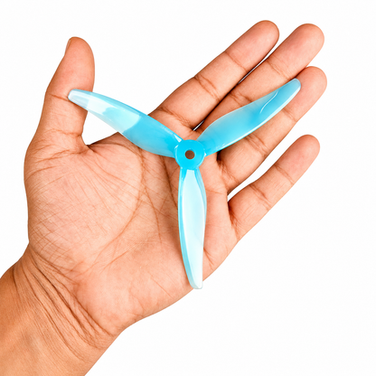 Gemfan 51466 V2 Wave Blue 3 Blade FPV Drone Propeller in Hand