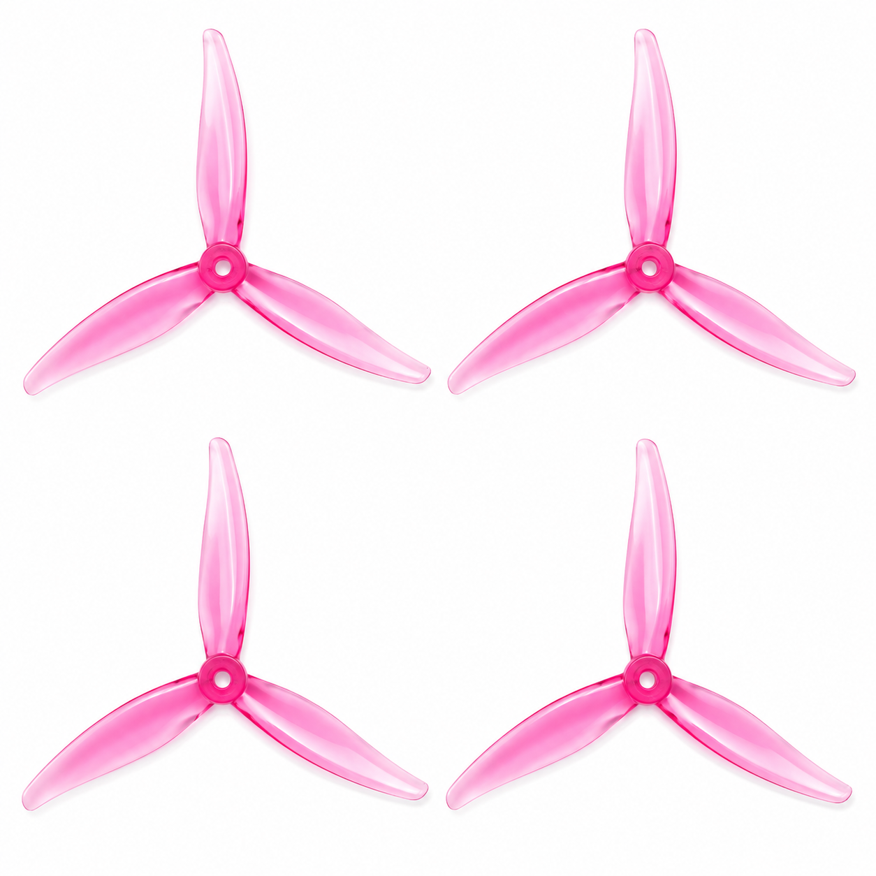 Gemfan 7043 Hurricane Clear Pink 3 Blade Propellers Group View
