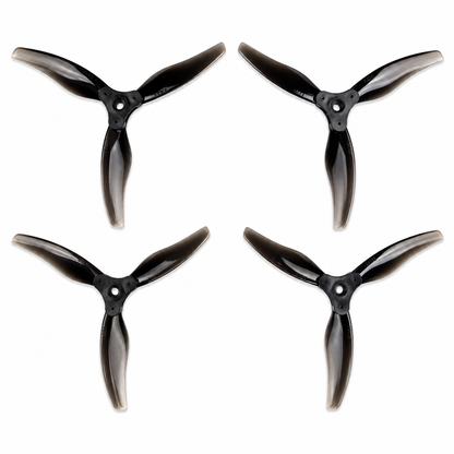 Gemfan F5135 Clear Grey 3 Blade Propellers Top View