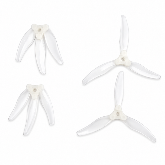 Gemfan F5135 Floppy Proppy 3 Blade Propellers White 2CW+2CCW Set