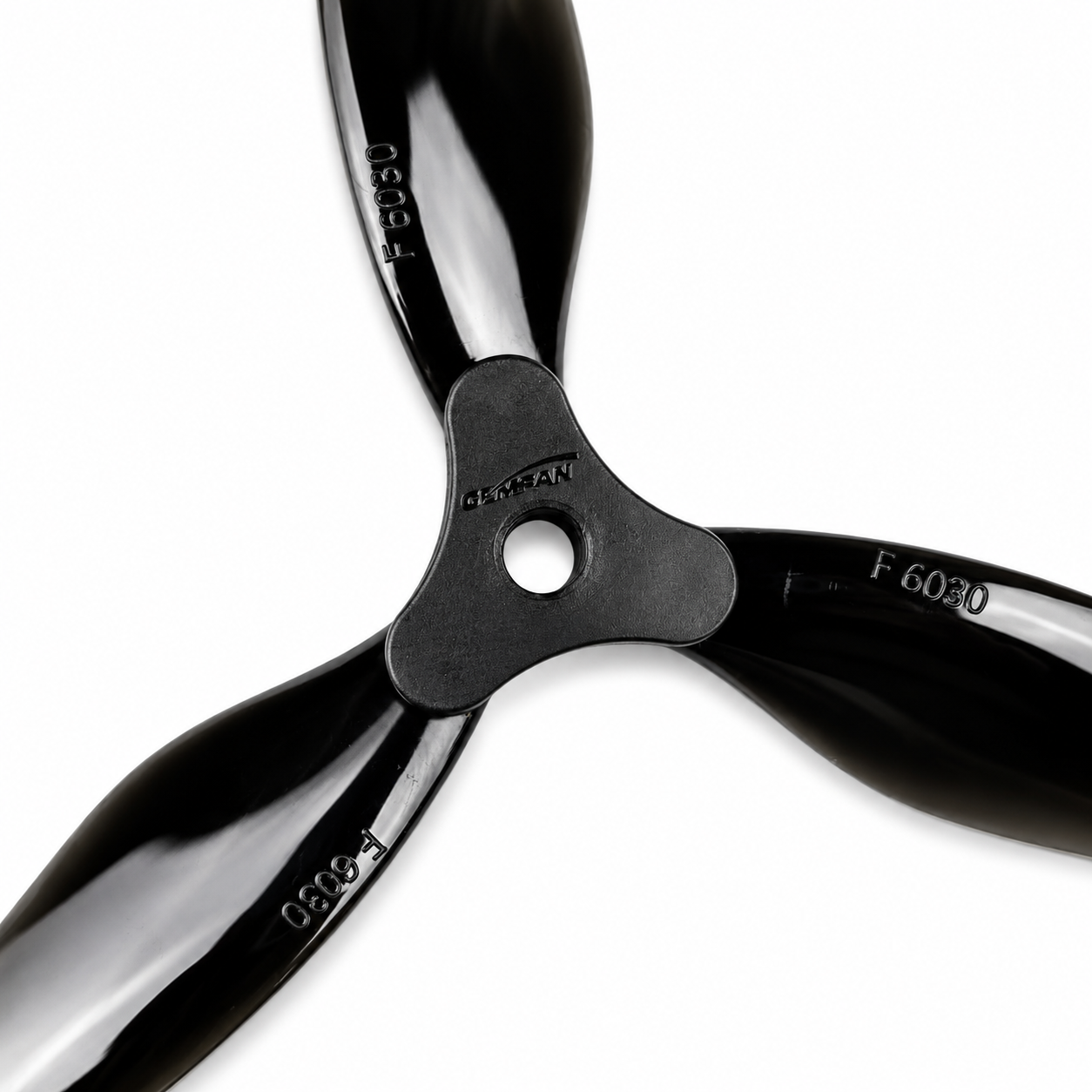 Gemfan F6030 Blue 3 Blade Propeller Front View