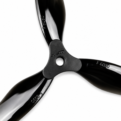 Gemfan F6030 Blue 3 Blade Propeller Front View