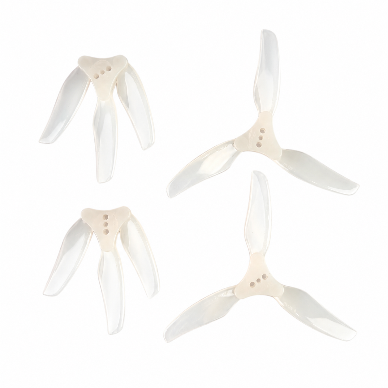 Gemfan F6030 Floppy Proppy 3 Blade Propellers White 2CW+2CCW Set