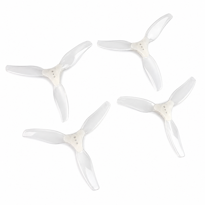 Gemfan F6030 White 3 Blade Propeller Angled View