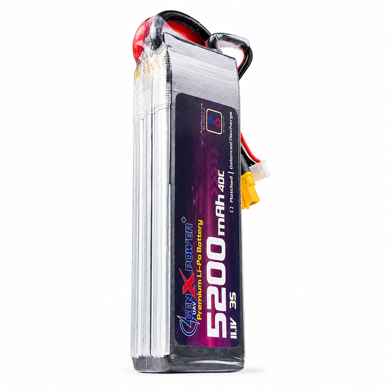 GenX 11.1V 3S 5200mAh 40C LiPo battery pack with XT60 connector for FPV drones