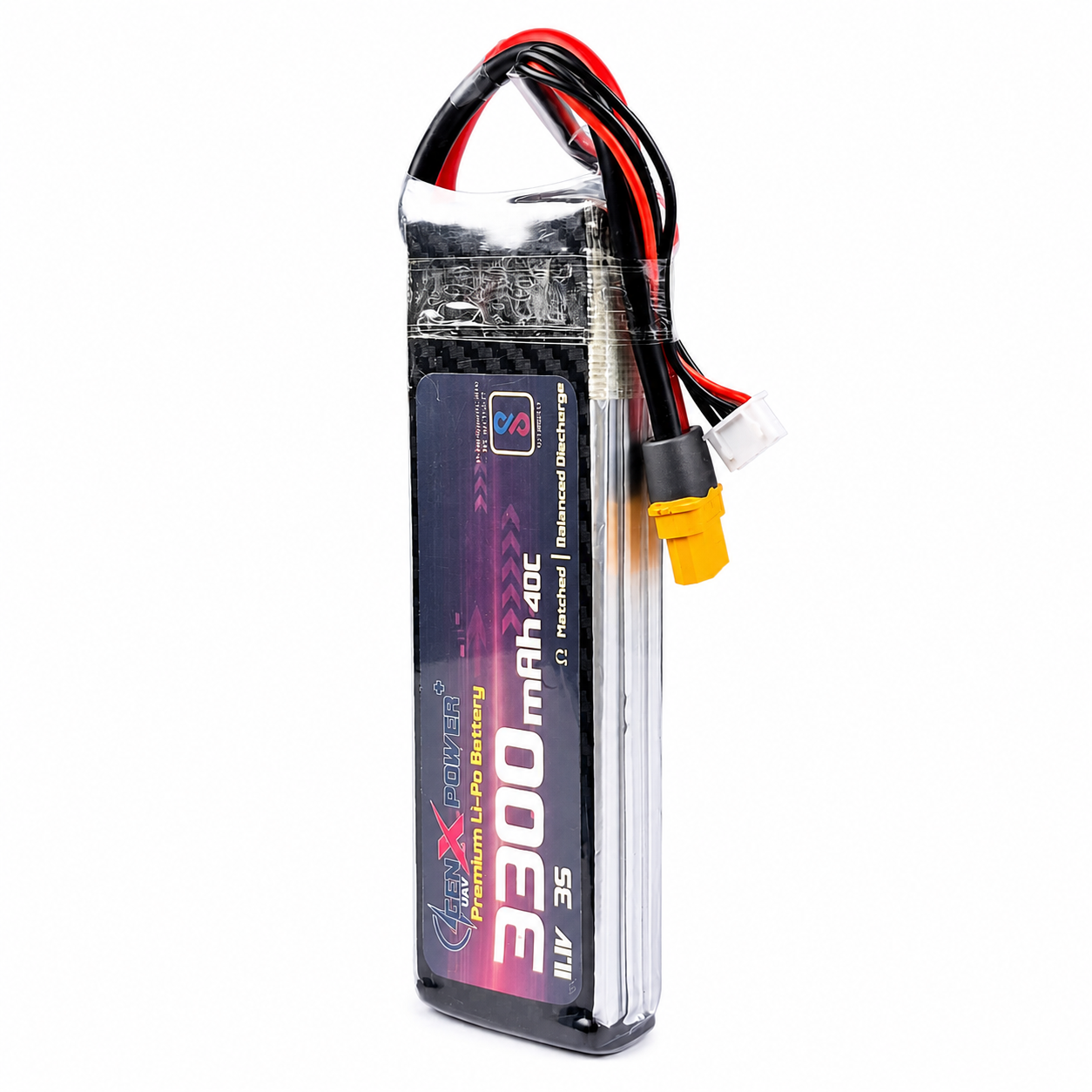 Rear View of GenX 11.1V 3S 3300mAh LiPo Battery Pack