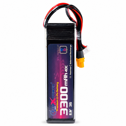 Front Angled View of GenX 3S 3300mAh 40C LiPo Battery