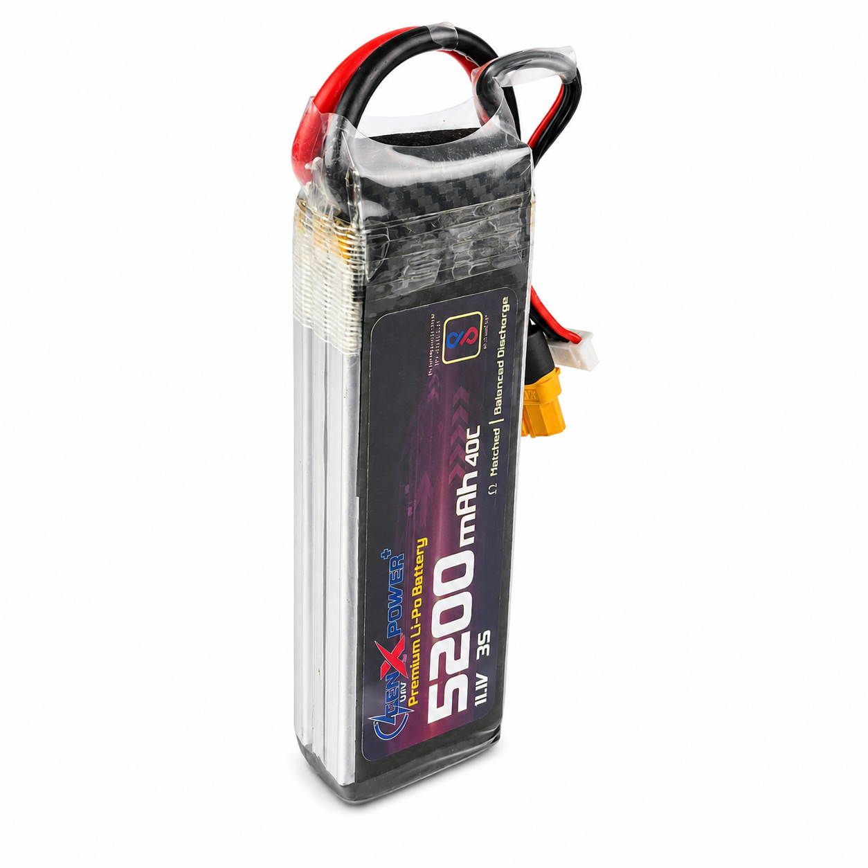 XT60 connector on GenX 11.1V 3S 5200mAh 40C LiPo battery