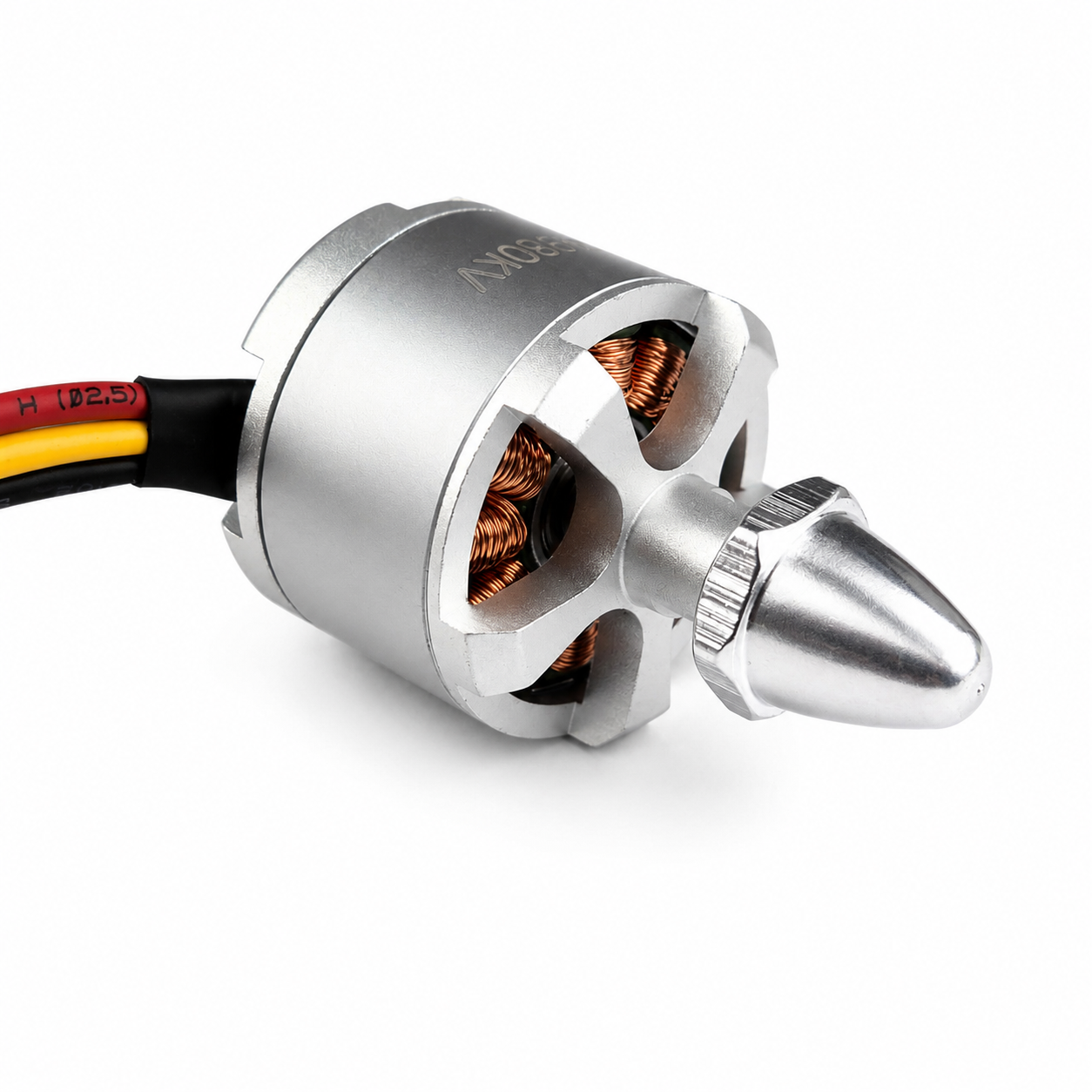Close angle view of High Power 2212 980KV CCW self locking brushless drone motor for FPV drones and RC aircraft
