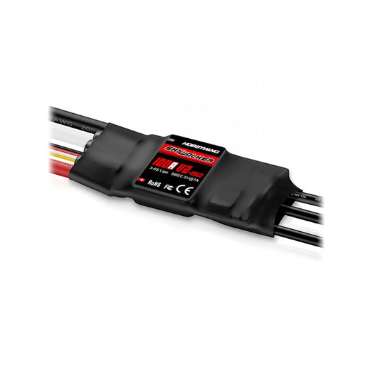 Hobbywing Skywalker 100A V2 UBEC Brushless ESC Front View for RC Airplanes