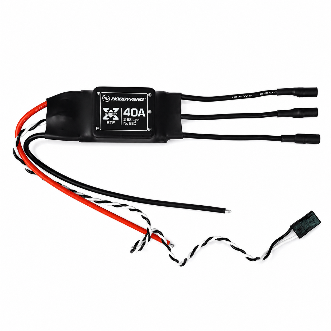 Hobbywing X-Rotor 40A ESC with power and motor wires