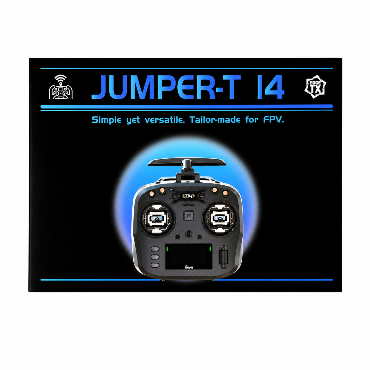 Jumper T14 radio controller promotional banner for FPV drone pilots