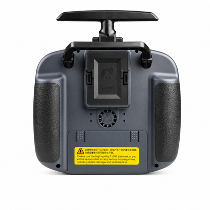 Rear view of Jumper T14 transmitter with ergonomic grip design