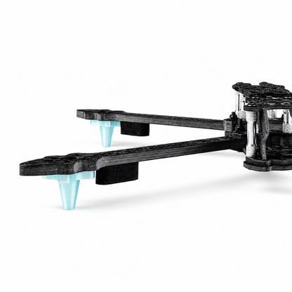 Side View of TPU Landing Gear Set Installed on Mark 5–8 Inch FPV Drone Frame for Improved Ground Clearance and Landing Protection