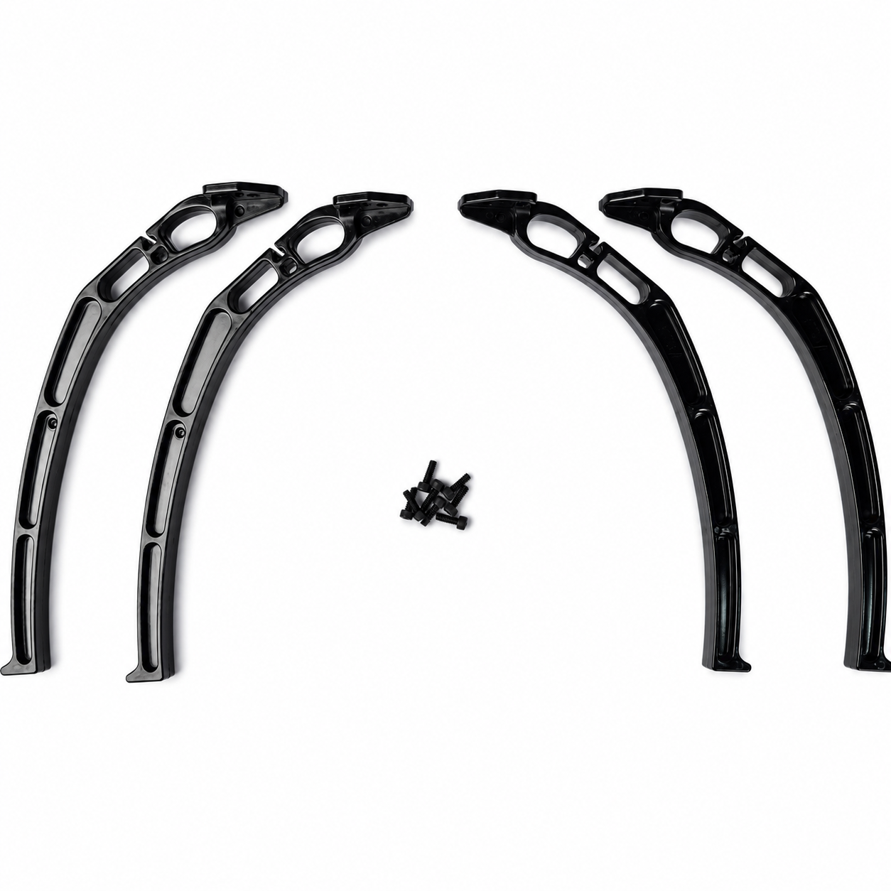 Set of black plastic landing gear legs for quadcopter
