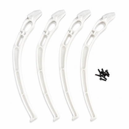 Set of white plastic landing gear legs for quadcopter