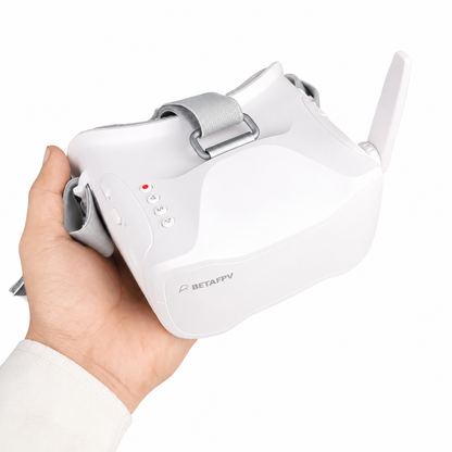 Lightweight BetaFPV VR03 FPV goggles shown in hand
